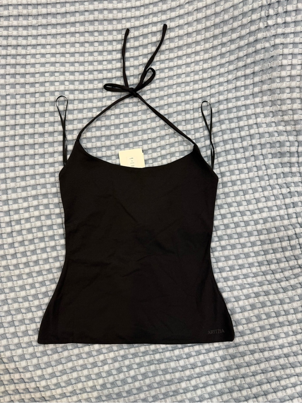 Aritzia Black Halter Camisole with Thin Straps